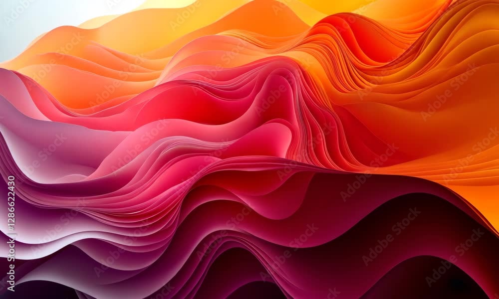 Poster abstract dynamic fluid shapes gradient waves background animation 4k uhd
