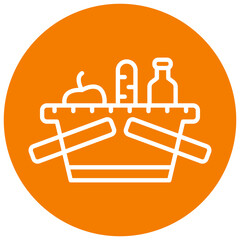 Food Basket for Charity Circle Icon