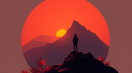 Fototapeta premium sunset in the mountains