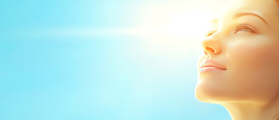 Embracing the light woman's joyful moment outdoor setting inspirational image bright atmosphere close-up perspective