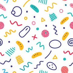 Colorful abstract geometric seamless pattern.