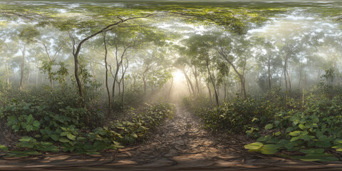 HDRI tropical rainforest canopy