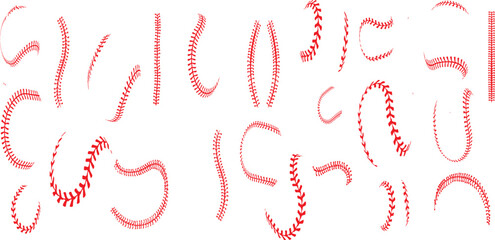 Baseball Stitches icon vector set. Baseball illustration sign collection.