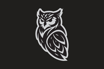 owl in sticker style for logo or different usage