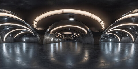 HDRI 360-degree, high-tech industrial sci-fi chamber
