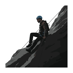 Rockclimbing vector illustration isolated on a white background