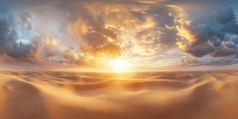 HDRI 360-degree panoramic sky over a vast desert