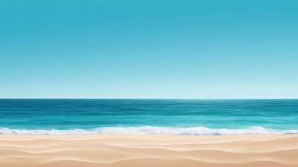 Obraz premium Relaxing Beach Scene Coastal Landscape Digital Art Sunny Day Peaceful Environment Ocean View