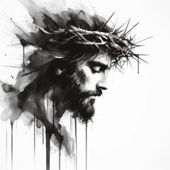 Abstract depiction of Jesus in watercolor, showcasing emotional depth