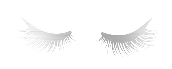 silver foil eyelashes long lashes isolated transparent background 