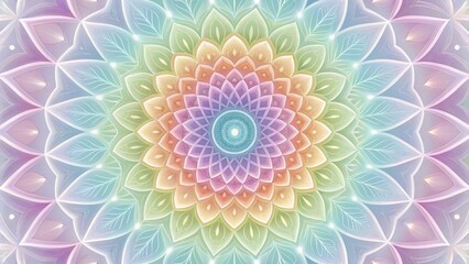 Symmetrical Mandala Pattern Radiating Colorful Petals