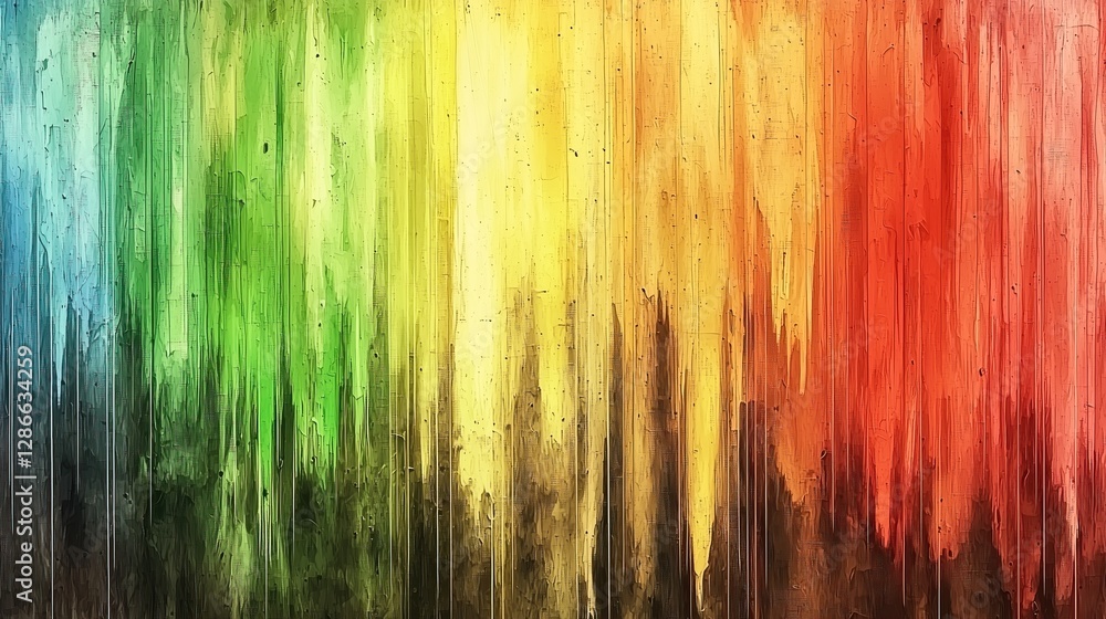 Poster abstract art with spectrum of colors that blend into each other warm