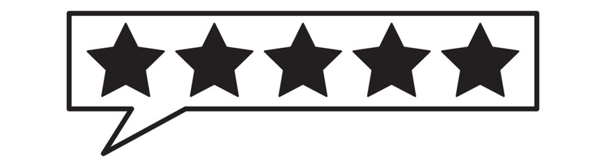 Five stars icon Vector. Five stars customer product rating review flat icon for apps and websites. Set of five star icon collection. Yellow and black star symbol. Vector Illustration. Customer review 