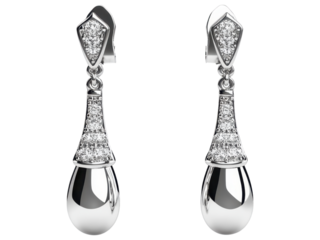 Elegant silver earrings featuring a modern design, perfect for formal occasions and everyday wear.