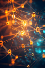 Connected professionals abstract network illustrates business contacts, corporate relationships, strategic partnerships. Dynamic 3D rendering