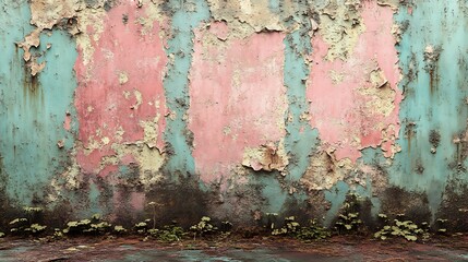 Weathered Wall Pastel Colors Rustic Texture. AI Generated
