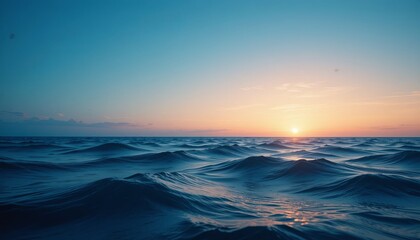 Fototapeta premium Sunset waves over ocean seaside nature photography tranquil scenic view serene beauty