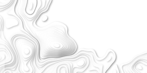 Abstract white paper cut background with line. 3d topography relief. Vector topographic illustration. realistic papercut decoration textured with wavy layer and shadow. seamless pattern wave design.