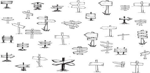 Direction board icon vector set. pointer illustration sign collection.