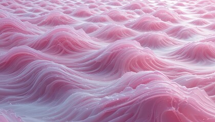 Obraz premium Dynamic pink waves abstract digital landscape