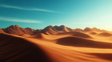 Naklejka premium Stunning desert landscape under a clear sky