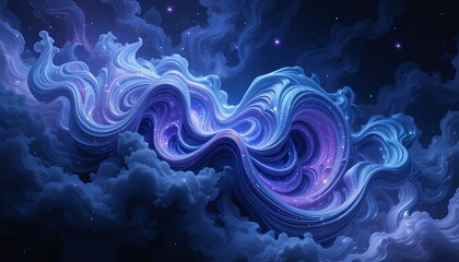 Obraz premium Cosmic swirls space digital art ethereal clouds abstract view gigapixel cgi