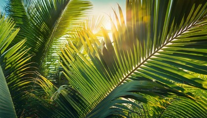 Fototapeta premium Palm leaves in sunshine