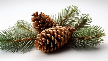 Fototapeta premium Pine cones isolated on white background