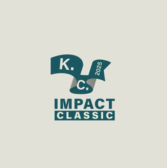 Impact with Flag Logo K C Letter 