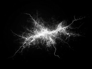 Naklejka premium Dynamic Display of White Lightning Bolt on Dark Background