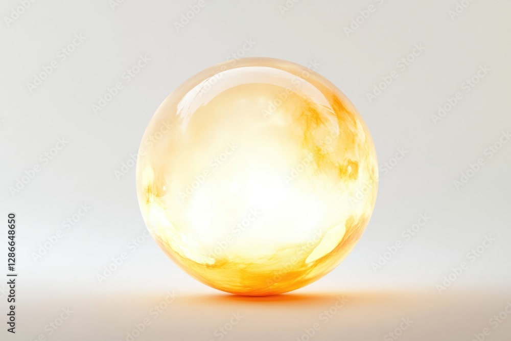 Poster a luminous, amber sphere glows with internal light, creating a mesmerizing, abstract image.