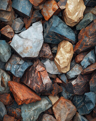 Rare earth minerals industry. Elements mining energy. Extraction renewable. A close-up image of a pile of Rare Earth metals showcasing their unique texture.