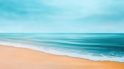 Obraz premium Tranquil Ocean Waves at a Serene Beach Coastal Landscape Calm Environment Peaceful Viewpoint