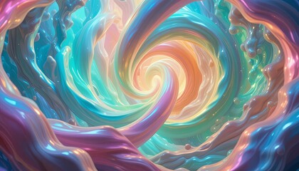 Fototapeta premium Whirling colors of abstract art digital space cgi vibrant dynamic