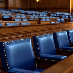 Courtroom interior, empty jury box