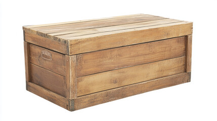 Wooden box, realistic closed wood crate for cargo transportation. Postal storage for freight or products delivery isolated on white background. Export import parcel package mock up 3d vector clip art