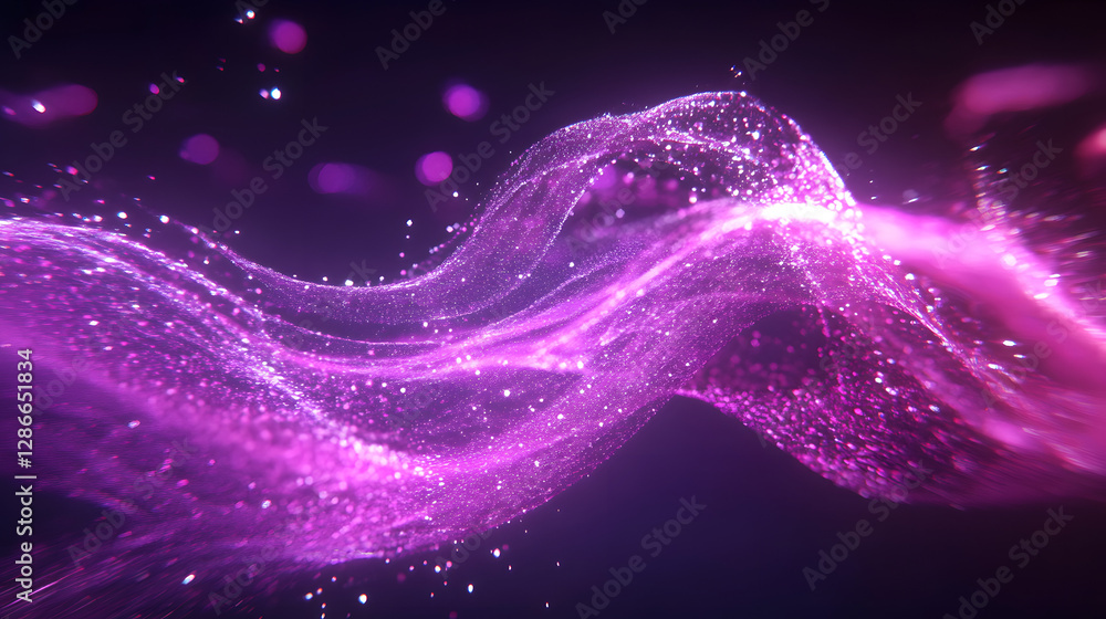Poster abstract background featuring glowing particles with a soft focus effect and colorful hues