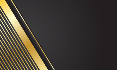 Luxury abstract background with golden lines on dark