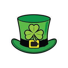 Happy St. Patrick's Day Hat with Shamrock Vector Graphic - Perfect for Festive Celebrations and Designs