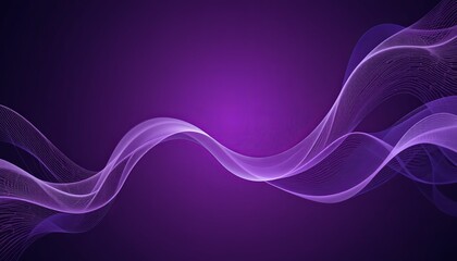 Fototapeta premium Dynamic wave patterns abstract digital art purple background artistic fluidity
