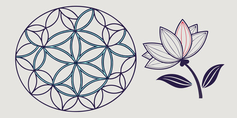 Design a futuristic wireframe floral pattern with glowing petal outlines.