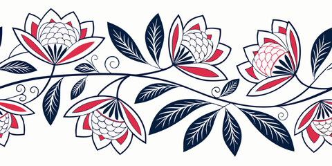 Generate a floral fractal-inspired pattern with intricate repeating details.