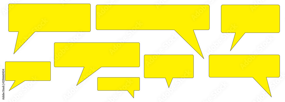 Poster message comments chat box. collection of speech bubbles. set of yellow speech bubble collection .set