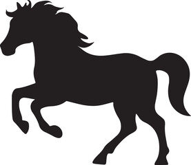 standing Arabian horse silhouette horse black Icon Vector sticker symbol