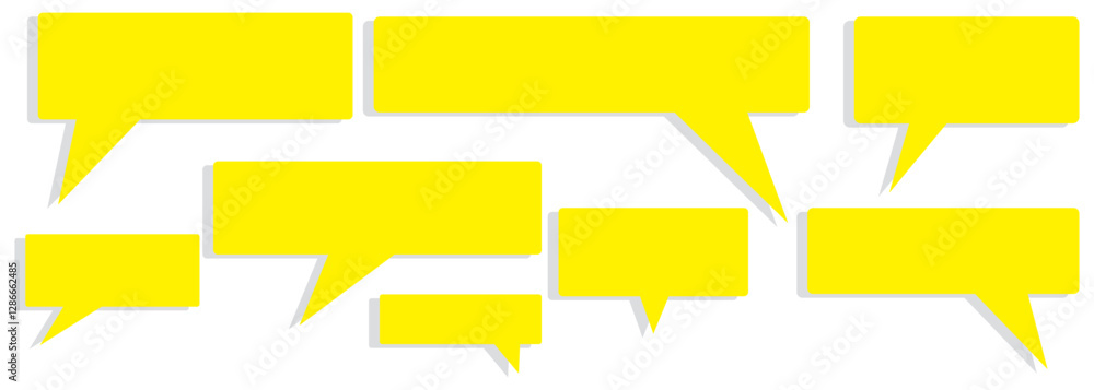 Poster message comments chat box. collection of speech bubbles. set of yellow speech bubble collection .set
