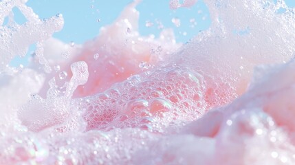 Fototapeta premium Abstract Soap Foam Splash Closeup, Pastel Colors