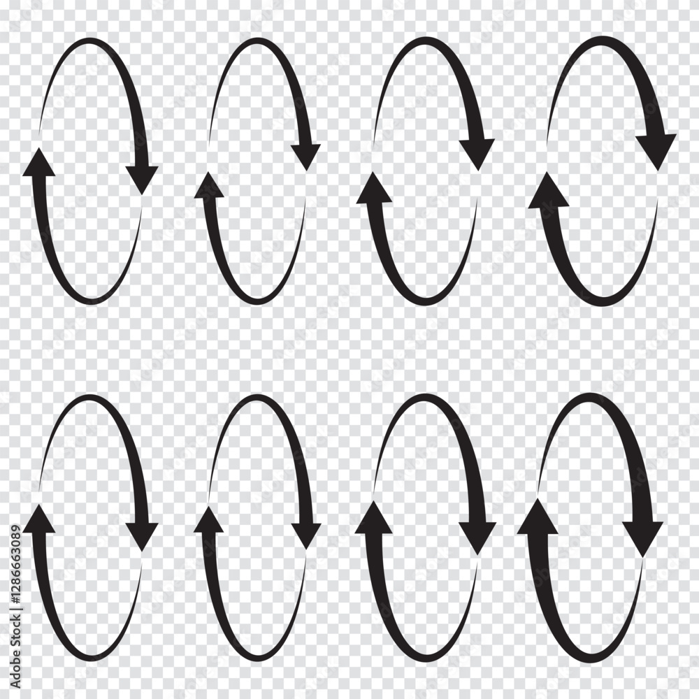 Poster black long arrow icon vector. black carved arrow. circle arrow icon set. circular arrow icon, refres