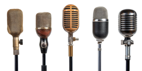 vintage microphone on a white background