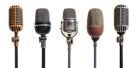 vintage microphone on a white background