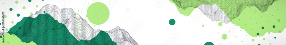Poster trendy abstract wireframe background. modern science or technology art elements. surface illustratio